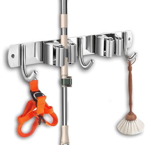 single mop hanger bracket metal|utility hooks for brooms.